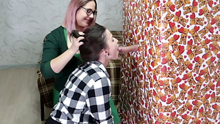 Valentine's Day Surprise! Gf Shared His Gift with a Friend. Gloryhole Bj