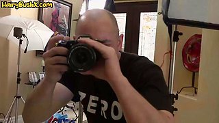 Stunning hairy babe cockriding BFs cock