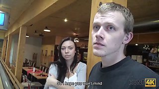 Hunt4k. shy teenage copulates with guy in pub while boyfriend is around