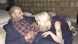 Fine blonde gets licked well and soaked in fresh sperm