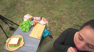 Hungry Stranger Provides His Dick in Exchange for Sandwich