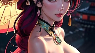 Japanese girls big boobs in temple (Ai models)