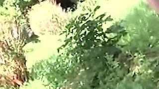 Very tattooed girl pussy fucking outside threesome