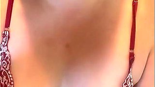Juicy Red Lips Wrap a Cigarette, Playing with Tits