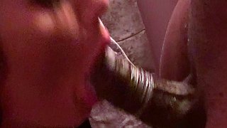 Brunette Slut Gives Blowjob To Big Cock Outdoors