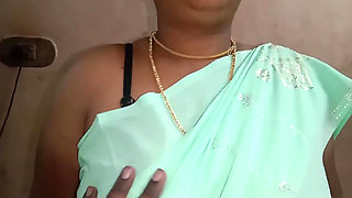 I Went to My Stepmother's House and Saw That She Was Tying a Saree and Was Very Beautiful. Then We Held Her Breasts and Shared a