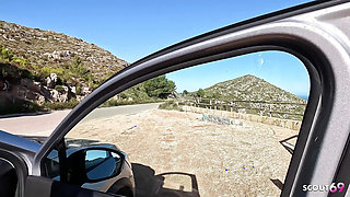 Crazy Bitch Maria Gail Seduce Old German Uber Driver to Risky Outdoor Sex Without Condom