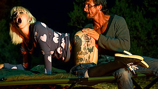 Strong outdoor backyard sex for thin Kleio Valentien