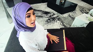 Virgin Arab teen stepsis tries to fit in