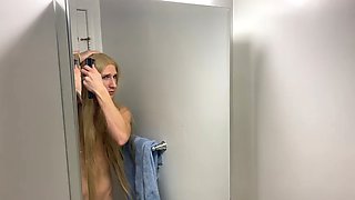 Crossdresser Fixing Messy Wig