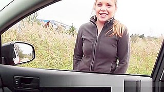 Leaned over teen 18+ giving blowjob and fucking in car