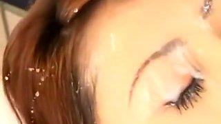 Cute Japanese Teen Gets Face Covered In Cum