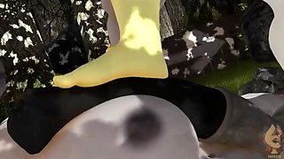 Hot 3D redhead licking a pussy while getting fucked