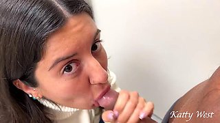 Real Porn Casting in a Mall Public Toilet