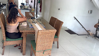 MY BOYFRIEND'S BEST FRIEND ATTRACTS ME AND I FUCK HIM IN HIS KITCHEN IN FRONT OF HIS WIFE