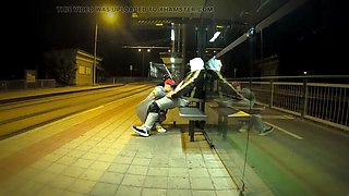 Risky Bus Stop Sex with Young Stepsis - Big Tits Latina Gets Creampie & Orgasm