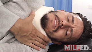 Hot mature step mom nails another patient while her step son is in approach