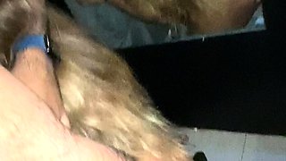 POV blowjob footjob handjob with Karla Kush eating cum