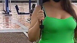 Walking Around in the Rainy Park Showing off My Cameltoe