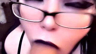 Self Degrading Goth GF Gets 4 Loads