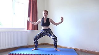 Auntjudys - Busty Mature Bombshell Mrs. Red - Hot Yoga Workout