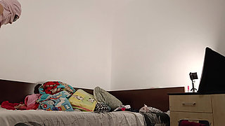 Sexy Wife Workout at Home Naked. Amateur Wife Masturbates with Her Fingers in Her Pussy.