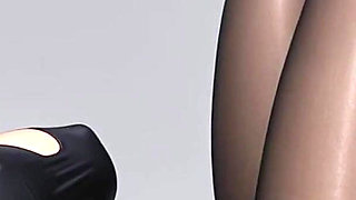 Cartoon Blonde Big Tits in Pantyhose