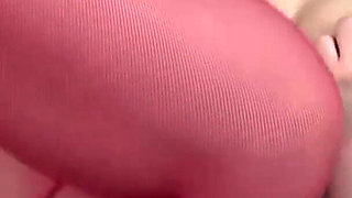BBW in sexy red stockings gets fucked and jizzed in her mouth