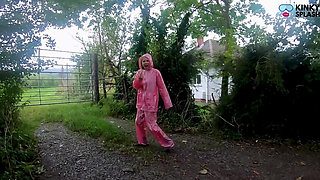 Lucy's Transparent Rainwear & Outdoor Public Pussy Tease
