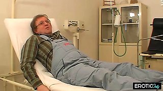 After-Hours Care: blonde German nurse fucks the patient