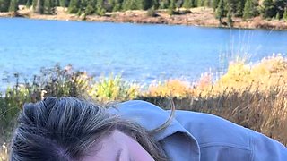 Czech amateur blowjob and fucking POV in public