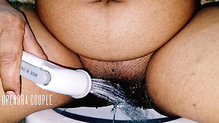 Stepmom pissing same time stepson put finger