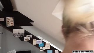 Boris Schwarz Pissing Fucking Cumshot with Nylon Slut - German Amateur Hardcore Creampie