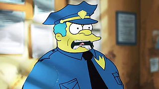 Married housewife has her way with a sheriff while her husband watches in this animated parody