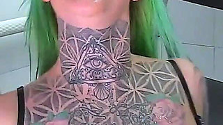 Wild Tattooed Slut Takes on a Blowbang Session Down at the Gloryhole