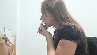 Secretary Lets Herself Be Recorded Making a Hot Video Call to Her Boss at Work