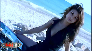 Carla: Carla, a Beautiful Young French Girl with a Perfect Body Naked on a Motorbike by the Sea