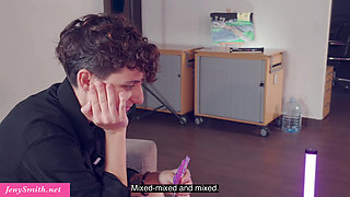 Dominant lesbian girl slapped Jeny Smith but couldn't stop 🥵