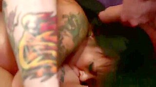 Fetching oriental emo bitch in real gangbang performance
