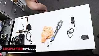 Shoplyfter mylf - dominative cougar officer Rose Lynn and her workmate discipline insane blonde thief