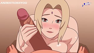 Jizzing during extreme rough sex with Tsunade from Naruto