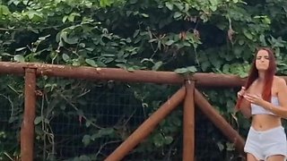 Masturbating Outdoors for Hot Redhead Who Liked It