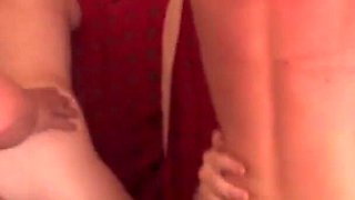 Blonde mature and her younger friend are pleasing a two big dongs