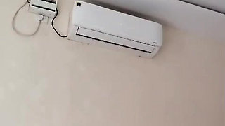 Indian desi girl in white tites with her boyfriend on bed