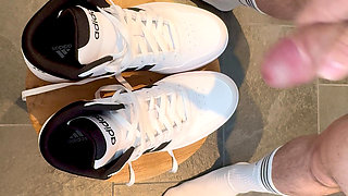 I christen my new Adidas mid-top sneakers with juicy cum