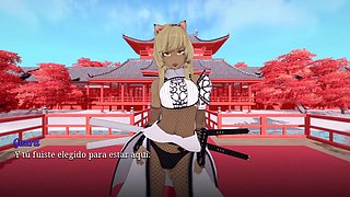 Exploring a dating sim with some hot anime waifus - harem vibes