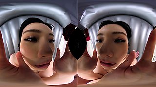 Extreme close up of Japanese teen masturbating
