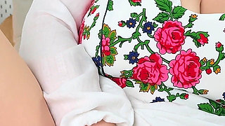 Elegant Chubby Wife Masturbates in the Morning for Her Lover