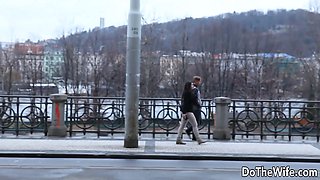 Beautiful Wife Katlein Ria Jams a BBC up Her Pussy While Cuck Licks