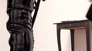 Latex Goddess' Sassy Feet Slave Dog Discipline - Flogging, Ballbusting & Chastity Torment